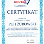 Autoryzowany przedstawiciel Drutex - certyfikat